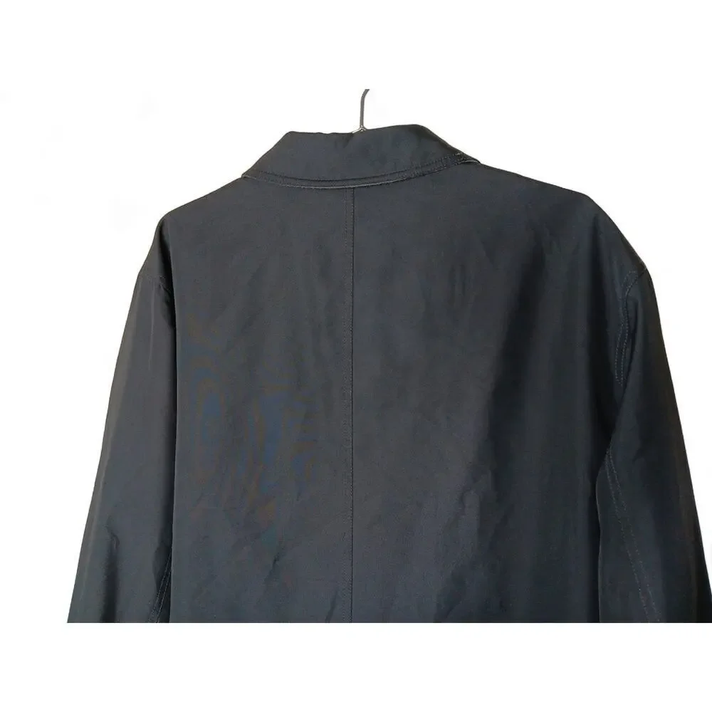 Cole Haan Men's Black Lightweight Trench Coat Size XL Water Resistant Button